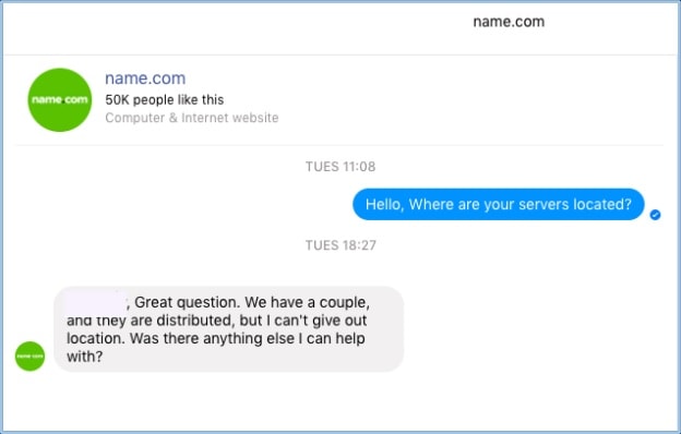 Name.com's customer support