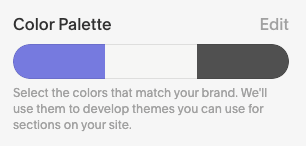 Choose your base colors with Squarespace's color palette designer