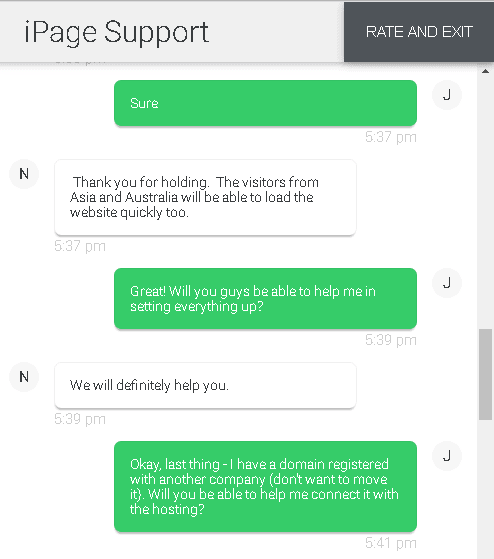 iPage customer support - loading speeds