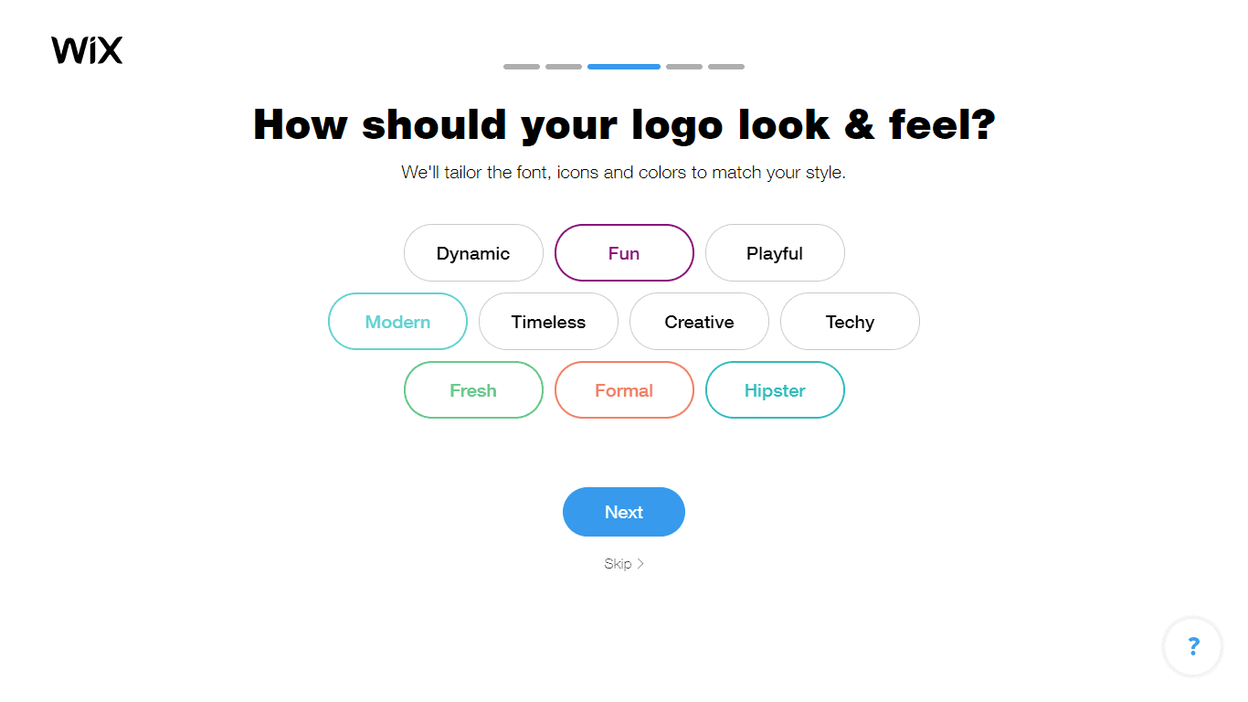 Wix Logo Maker screenshot - look & feel