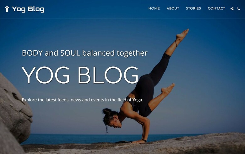SITE123 Yog Blog template
