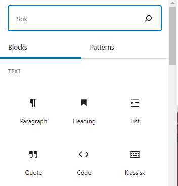 WordPress.com has dozens of blocks to choose from