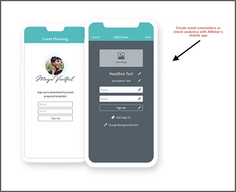 AWeber's mobile tool for email marketing