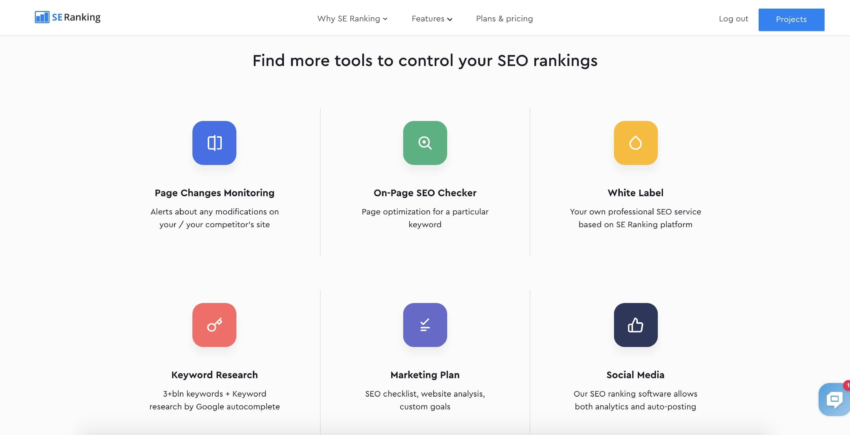 SE ranking dashboard