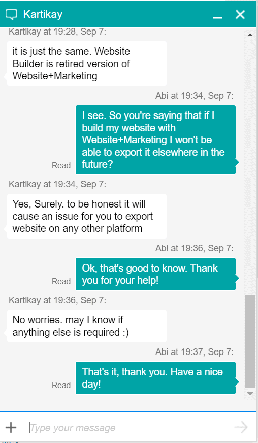 GoDaddy live chat support