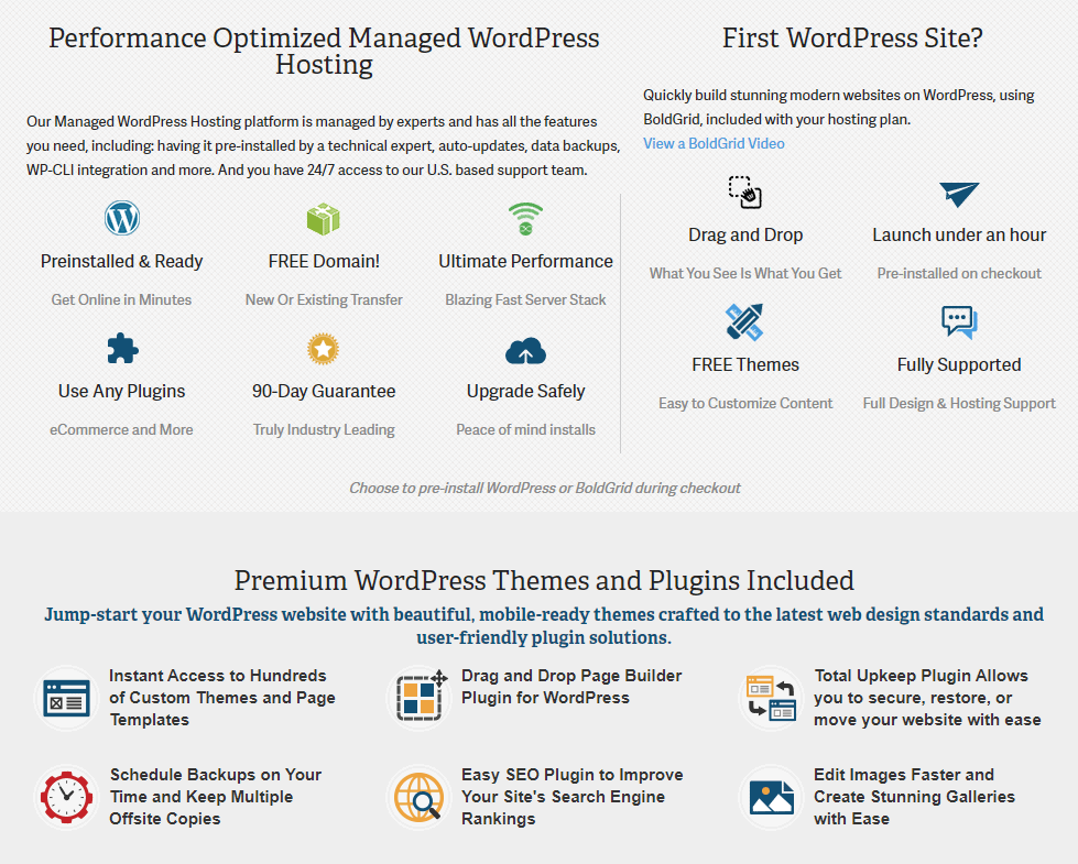 InMotion Hosting's WordPress-specific features