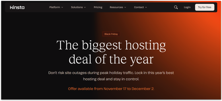 Kinsta Black Friday Deals.