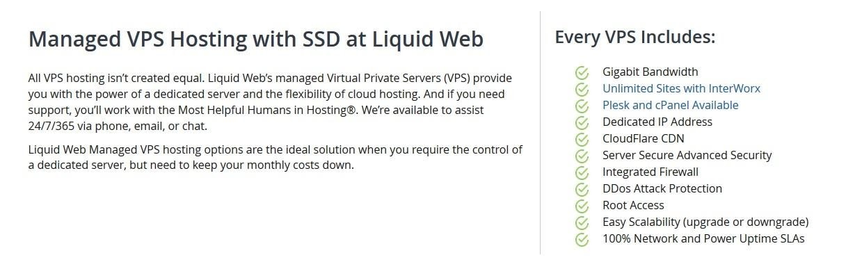 Liquid Web's VPS features