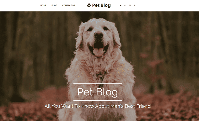 Pet blog template - SITE123