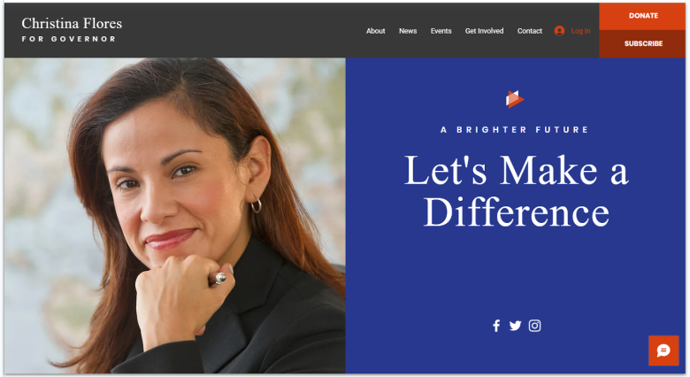 One of Wix's Politician templates