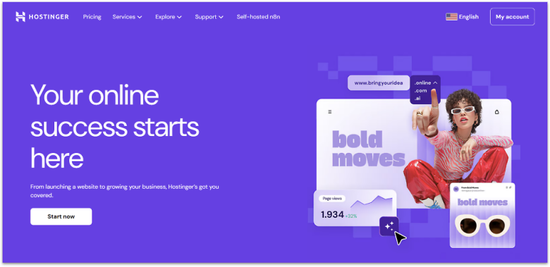 Hostinger post black Friday homepage.