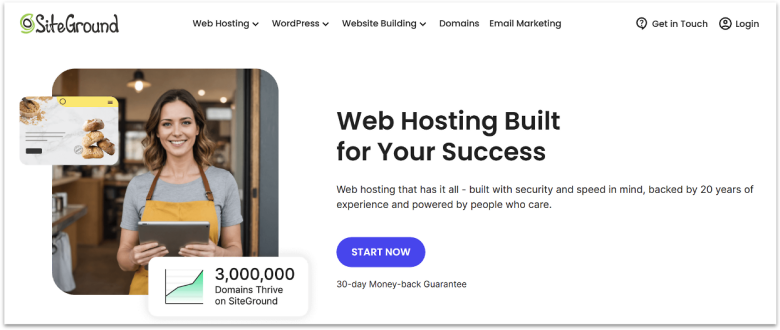 SiteGround Homepage.
