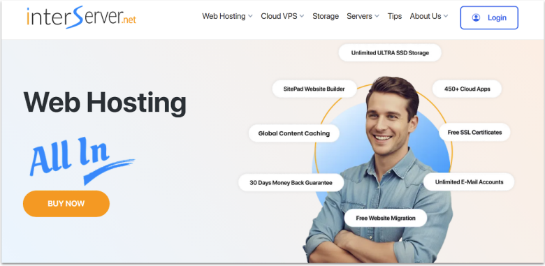 InterServer Homepage.