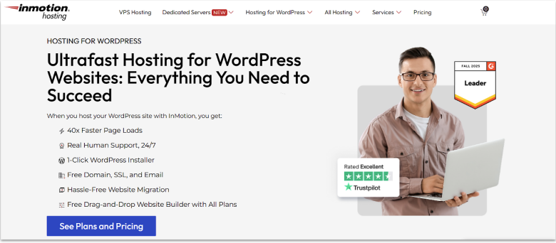 InMotion Hosting Homepage.