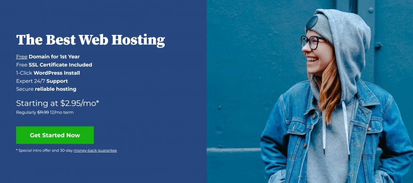 Screenshot of Bluehost's best web hosting offer