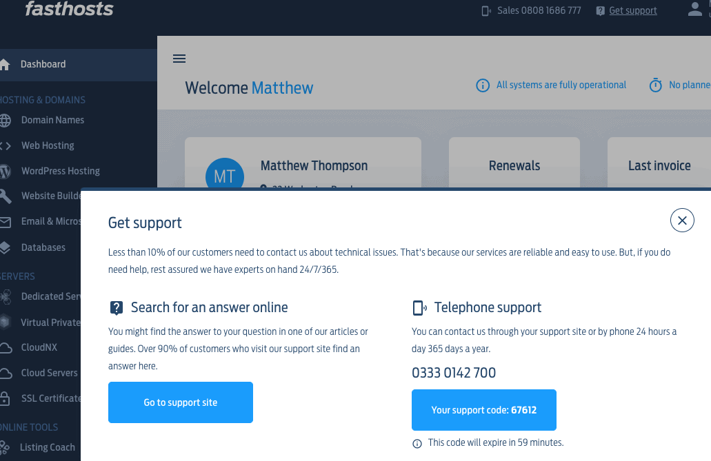 Fasthosts' Support Code
