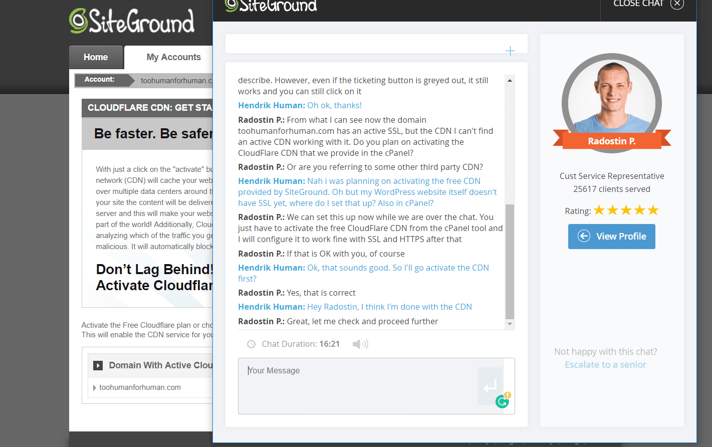 SiteGround - Customer Support