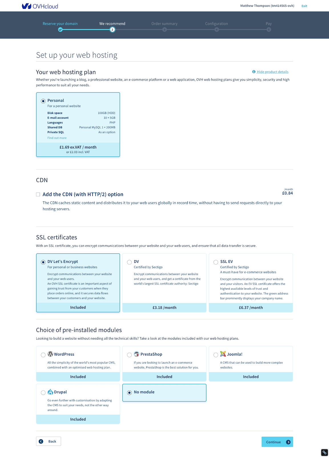 OVHcloud preinstall WordPress