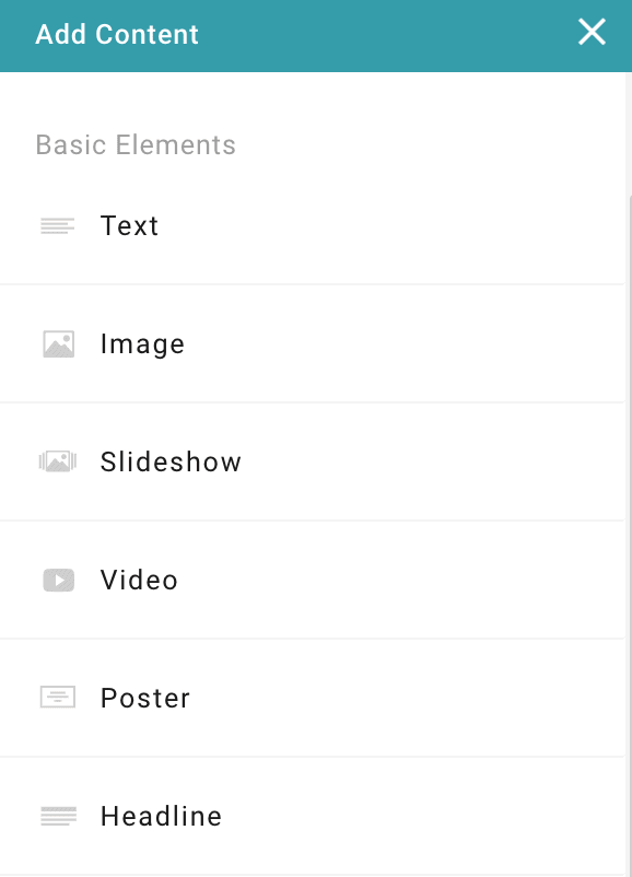 Content block options - SimpleSite