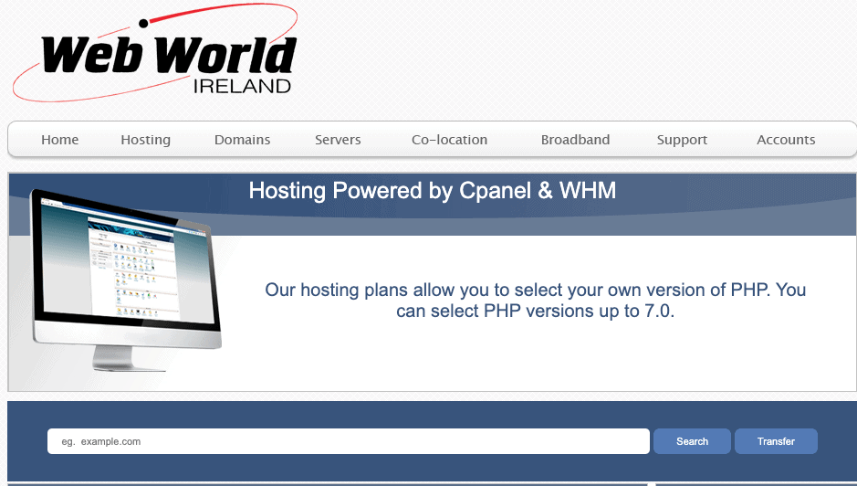 Web World hosting packages