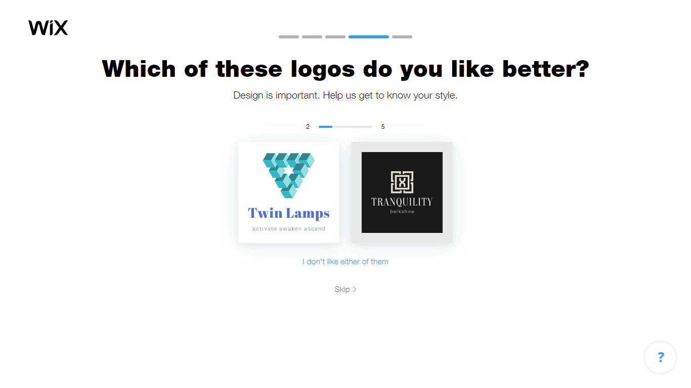 Wix Logo Maker screenshot - logo comparison