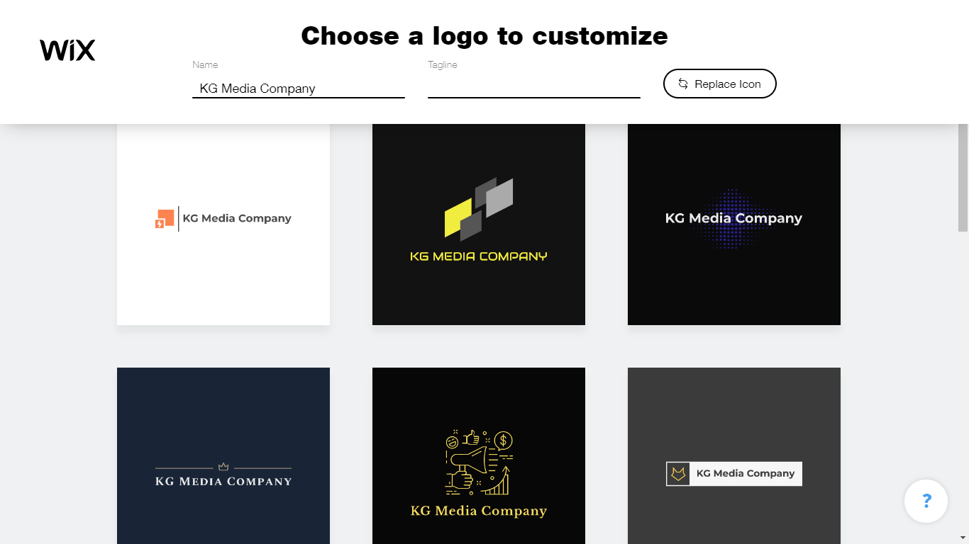 Wix Logo Maker screenshot - logo templates