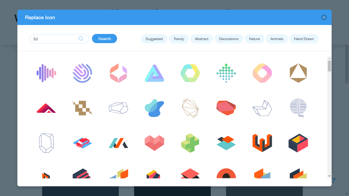 Wix Logo Maker screenshot - 3D icons