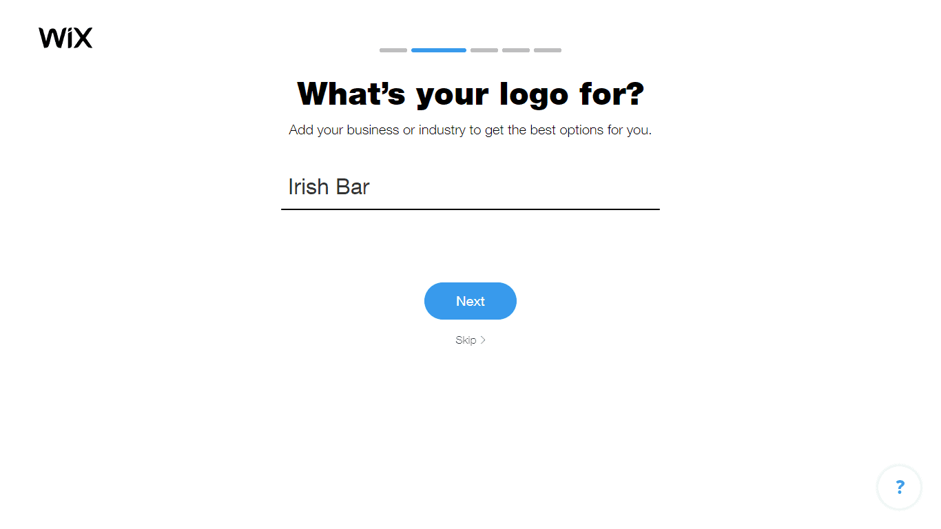 Wix Logo Maker screenshot - Choose industry