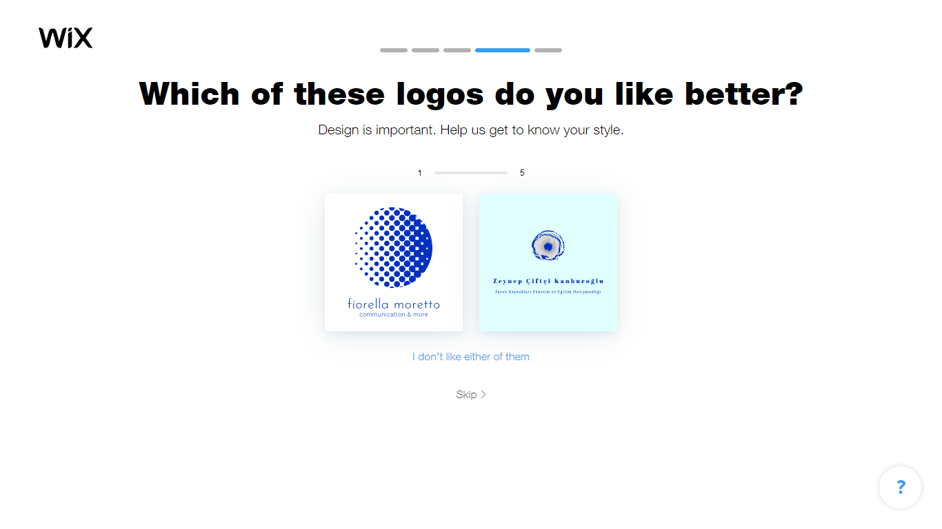 Wix Logo Maker screenshot - logo comparison