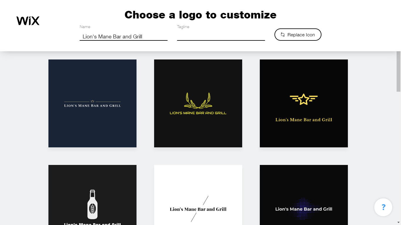 Wix Logo Maker screenshot - logo templates