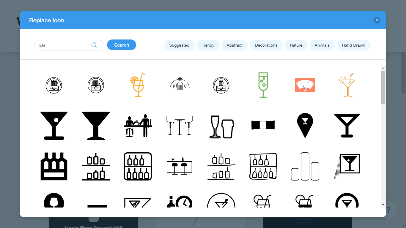 Wix Logo Maker screenshot - bar icons