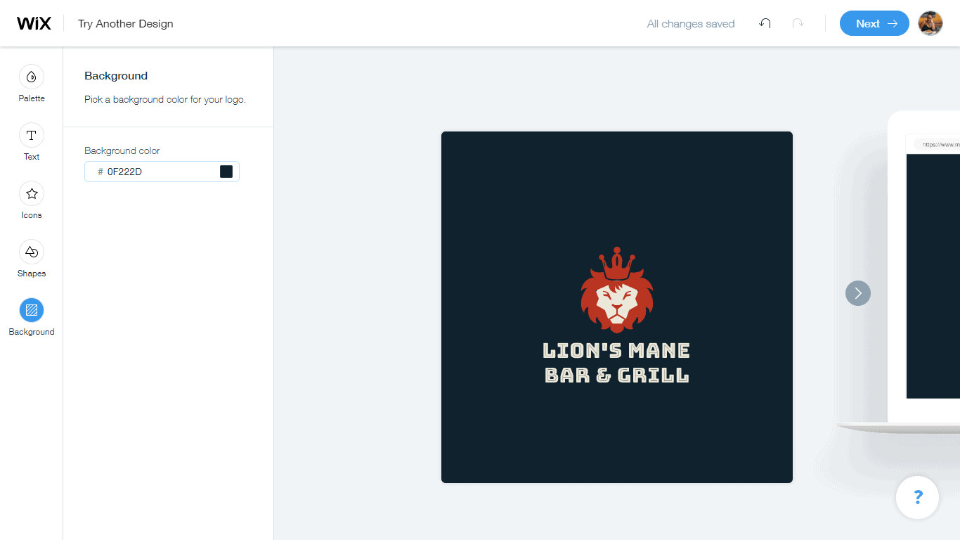 Wix Logo Maker screenshot - logo editor