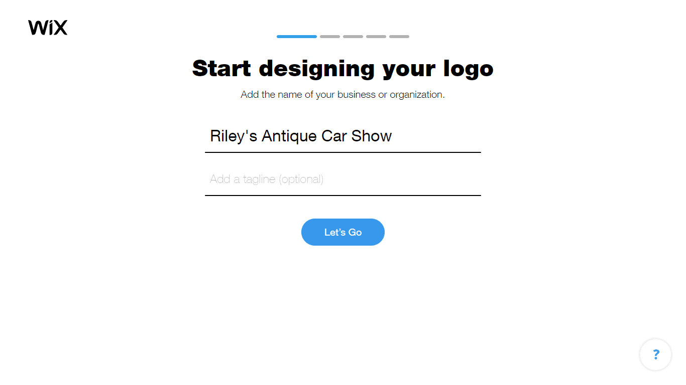Wix Logo Maker screenshot - Enter company name