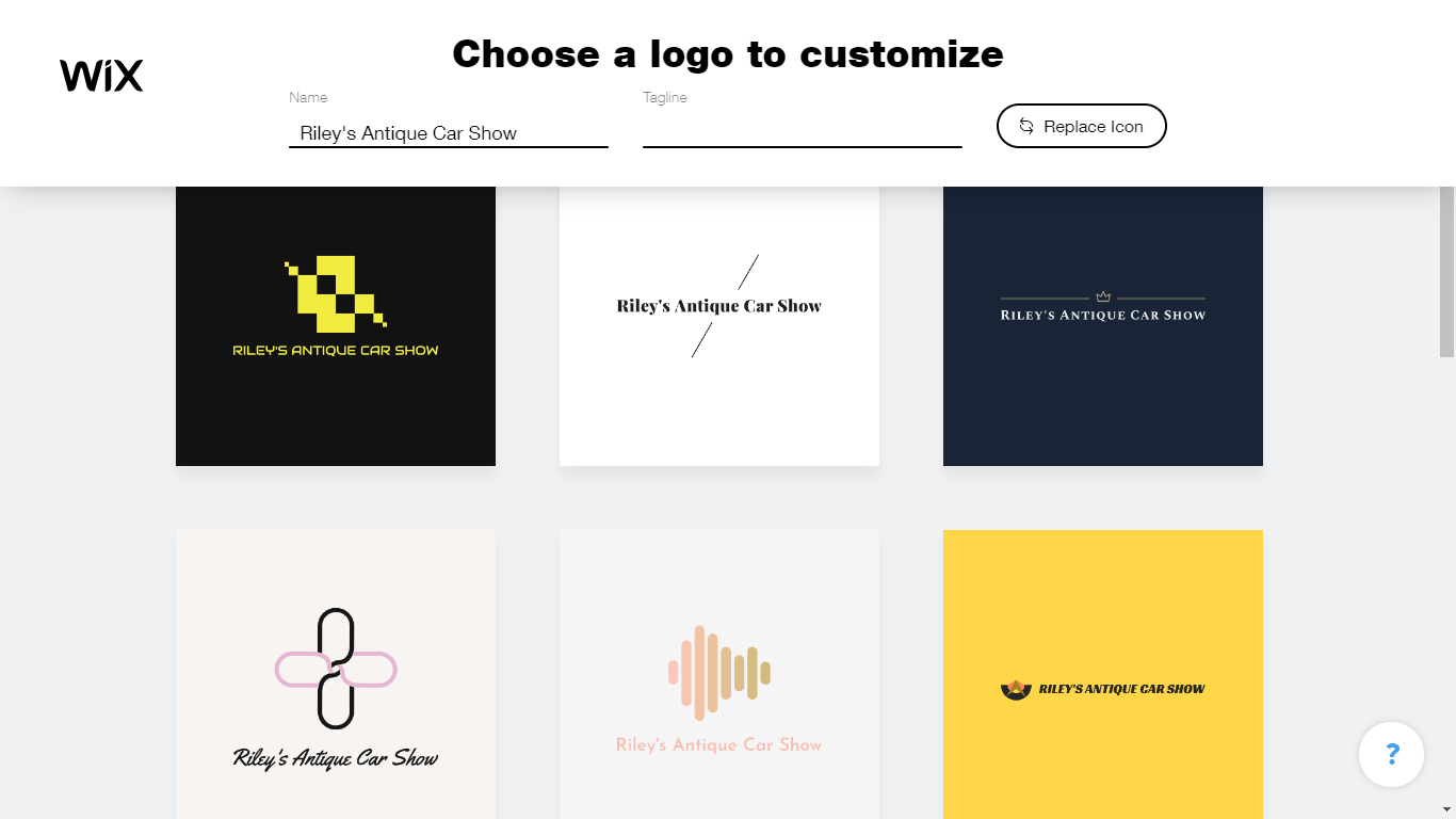 Wix Logo Maker screenshot - logo templates