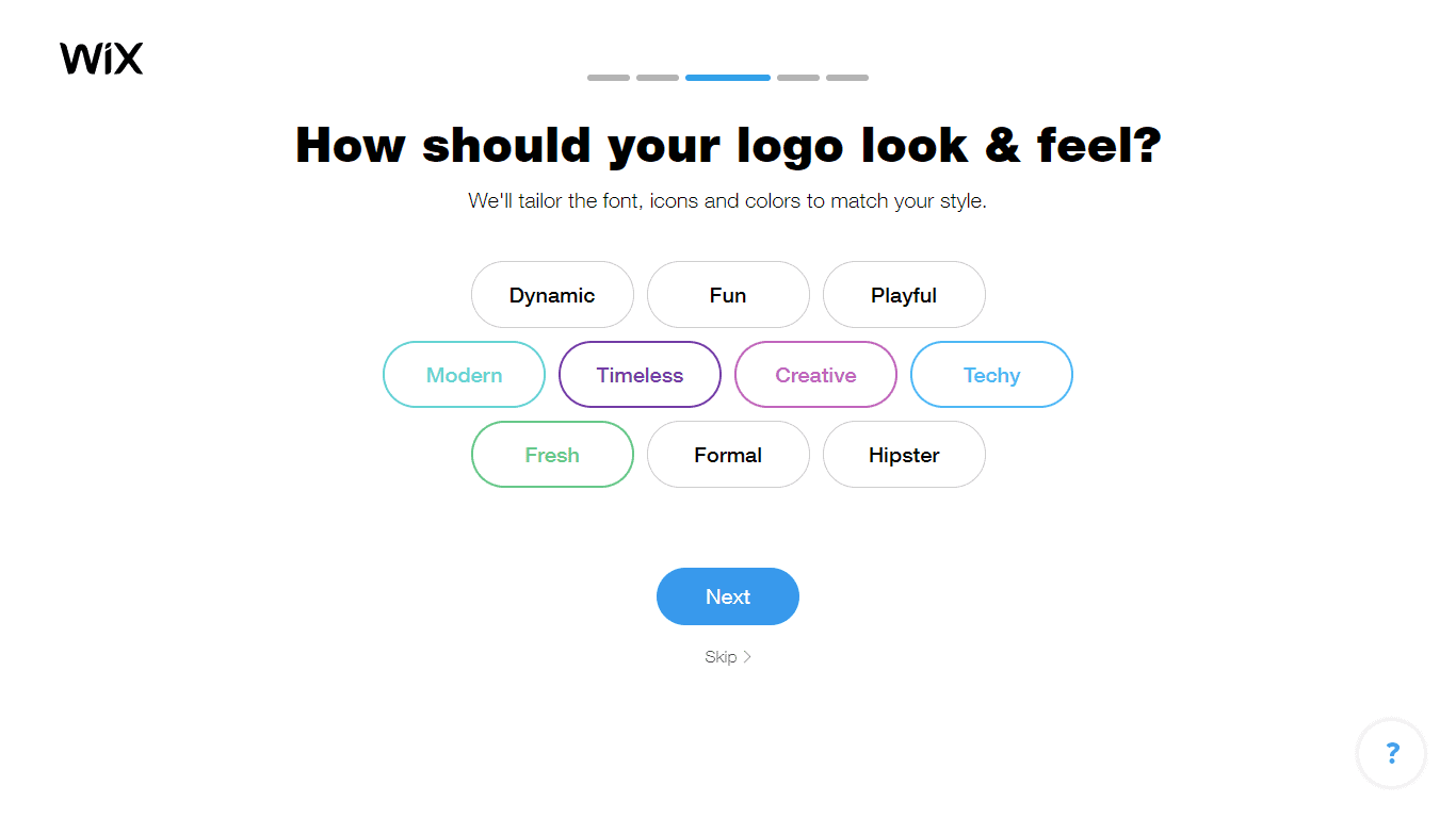 Wix Logo Maker screenshot - look & feel