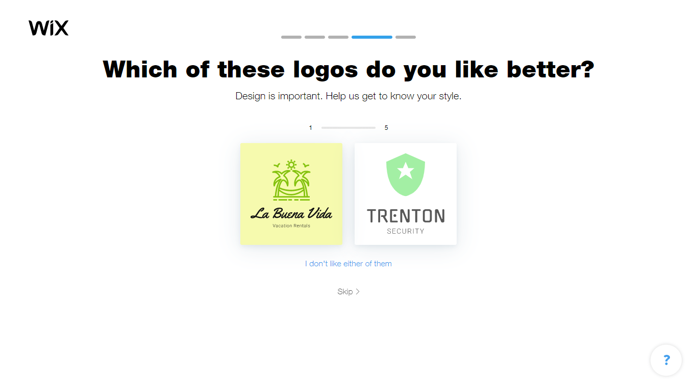 Wix Logo Maker screenshot - logo comparison