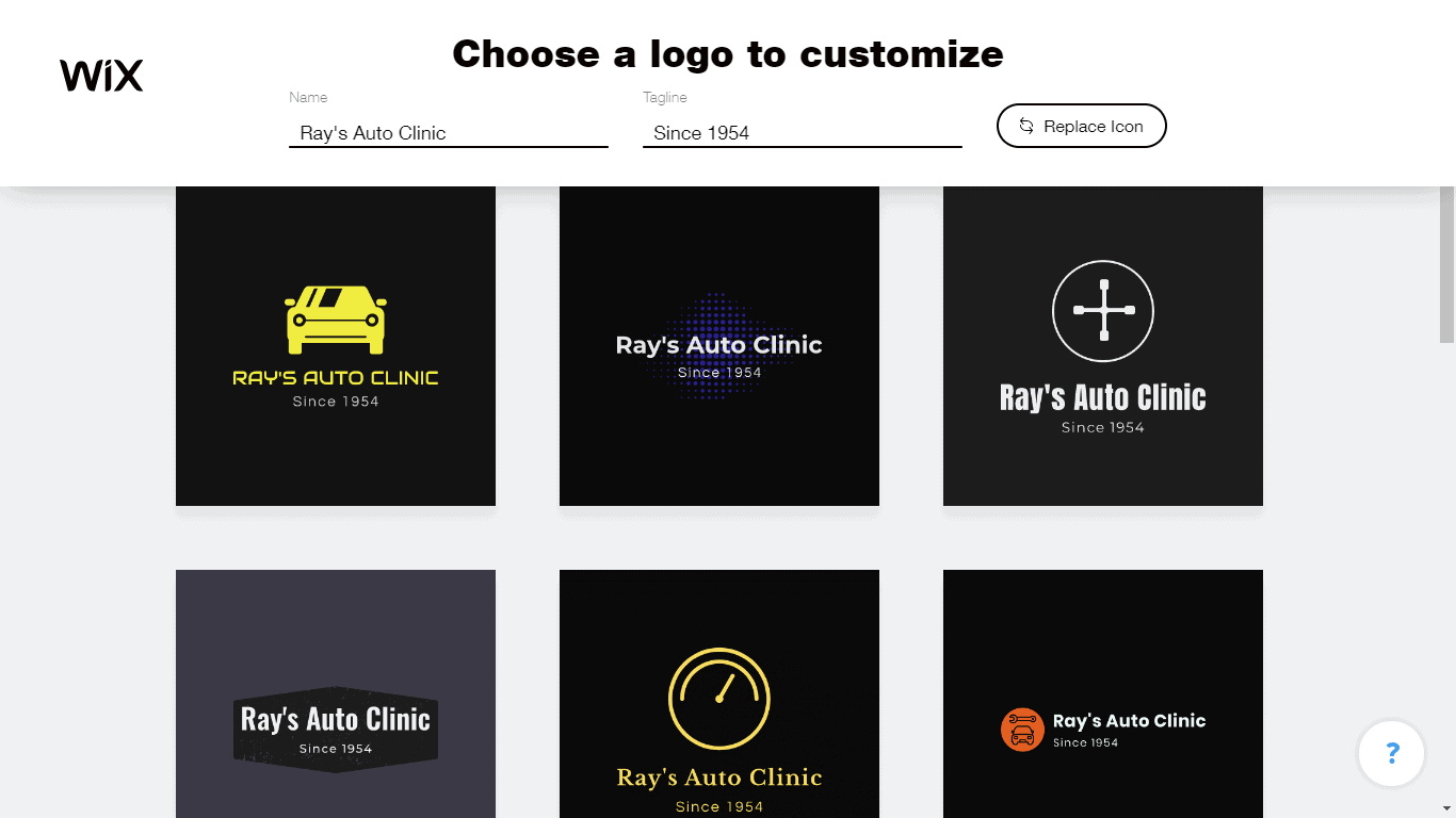 Wix Logo Maker screenshot - logo templates