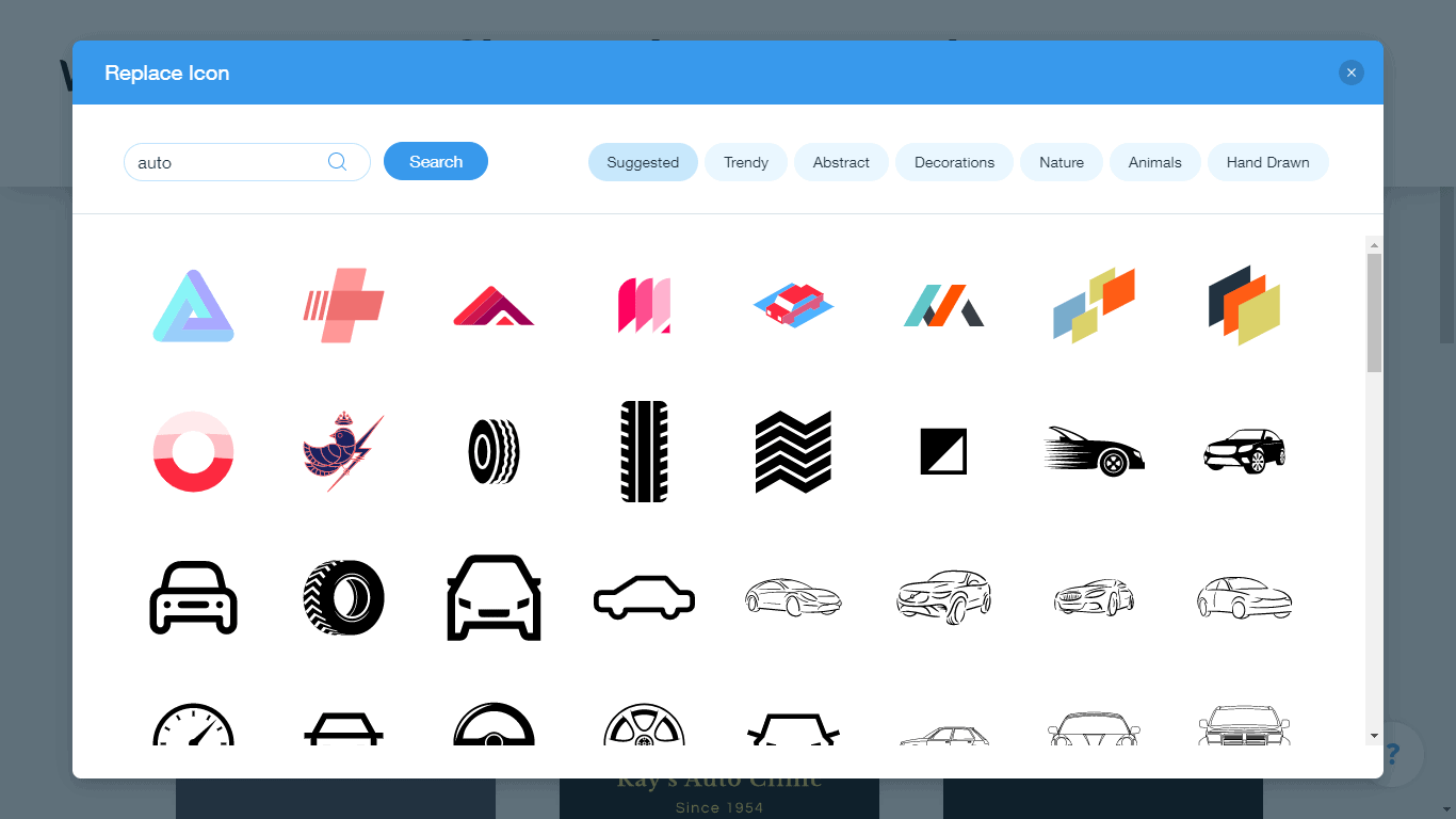 Wix Logo Maker screenshot - auto icons