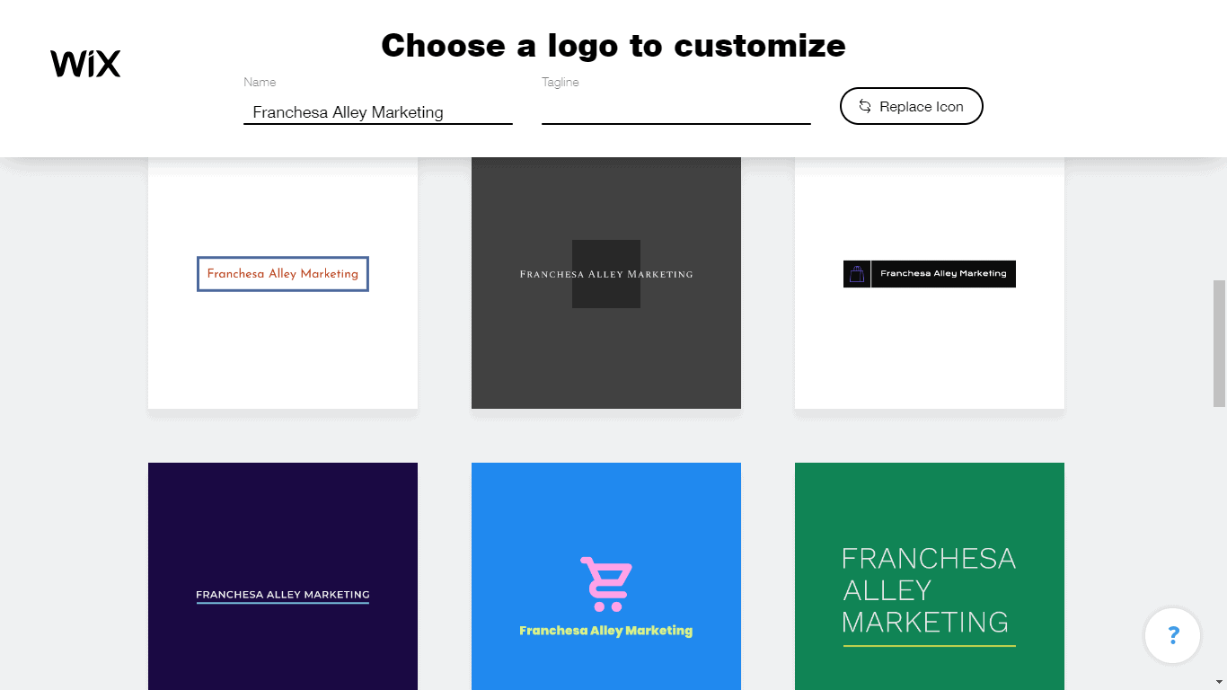 Wix Logo Maker screenshot - logo templates