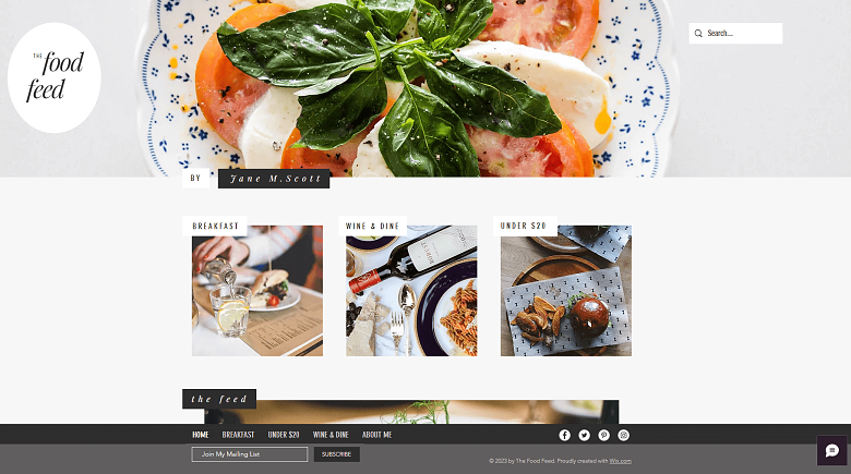 Food blog template – Wix