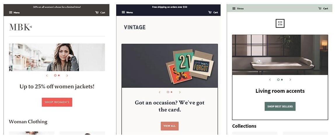 Các thiết kế theme Shopify