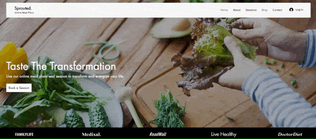 Online meal plans website template - Wix