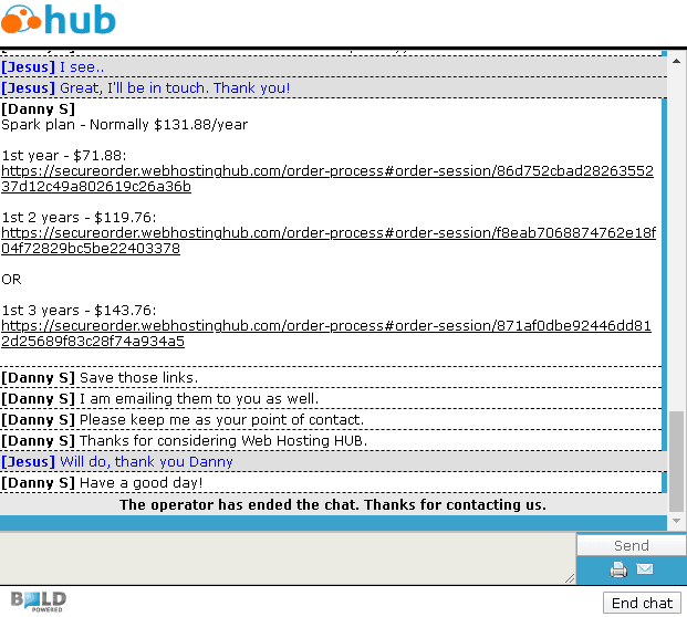Web Hosting Hub - live chat 3