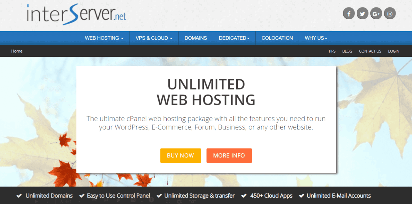 InterServer homepage