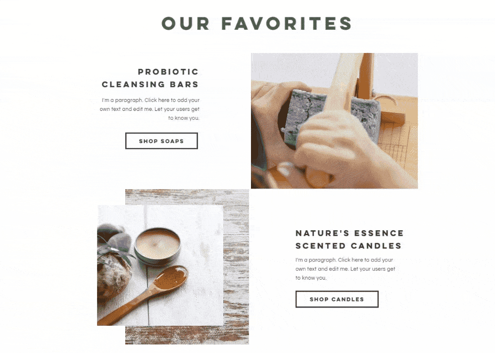 Wix's Natural Soap and Candle Store template