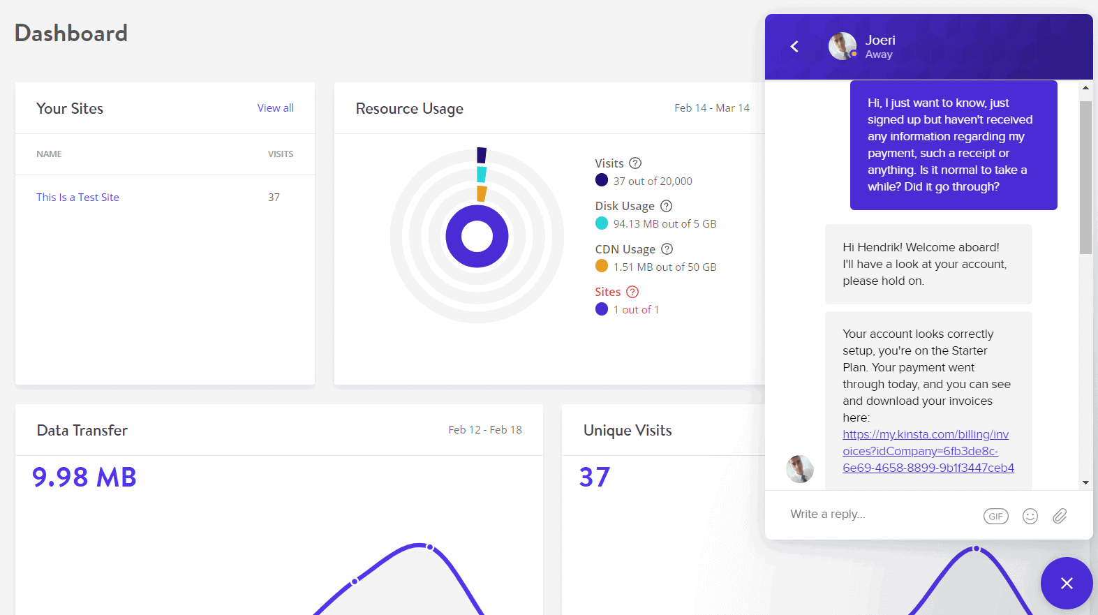 [Kinsta] - [support chat]