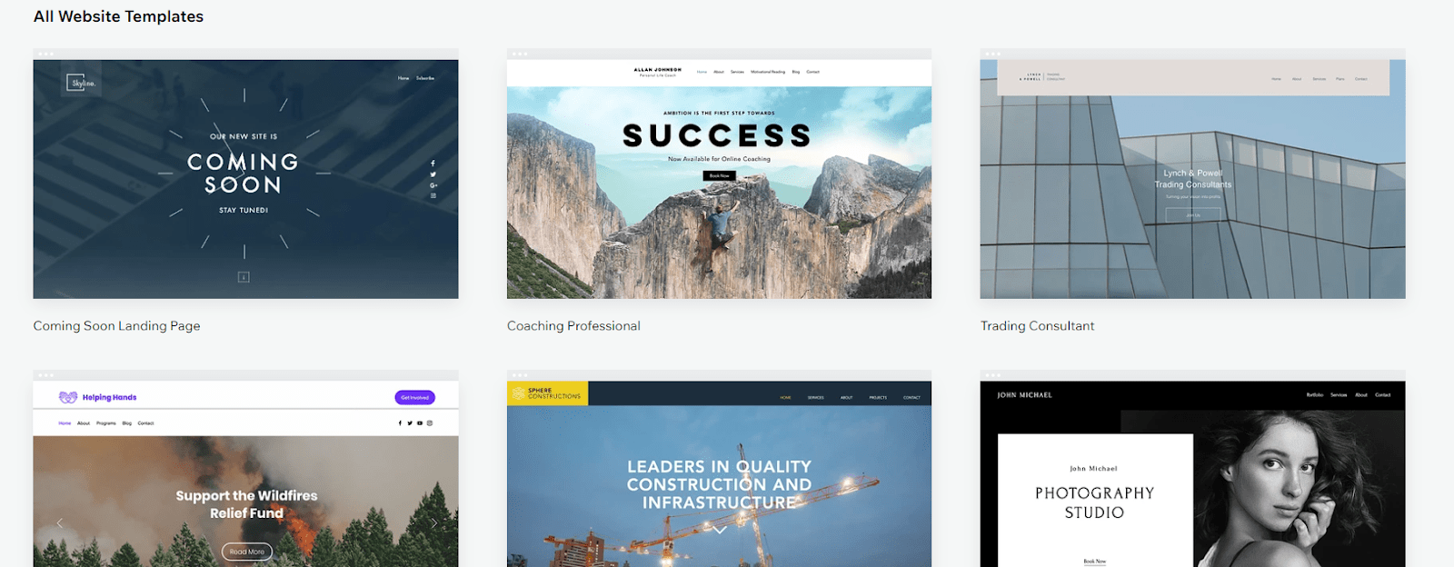 Wix template library