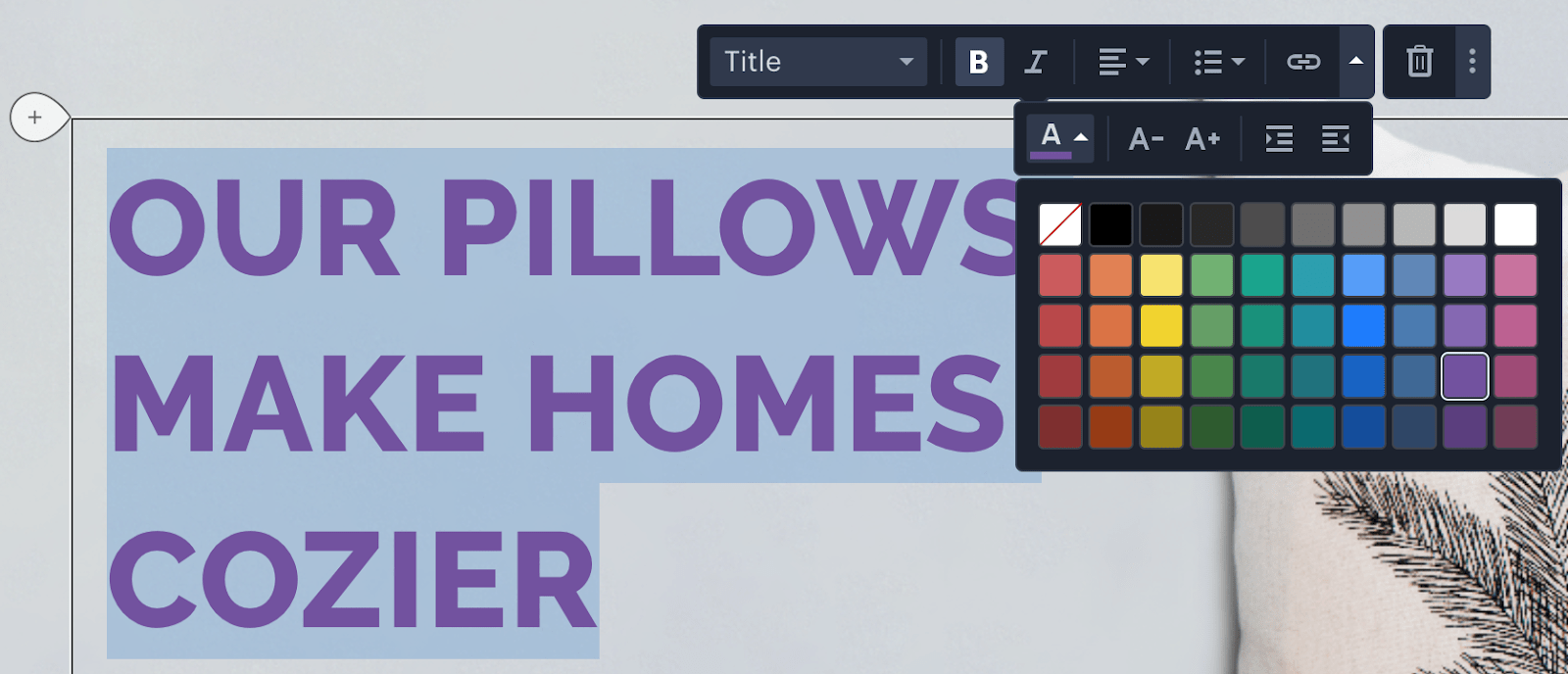 Custom color options for fonts - Webnode