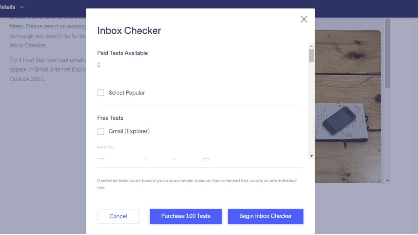 ConvertKit's Inbox Checker