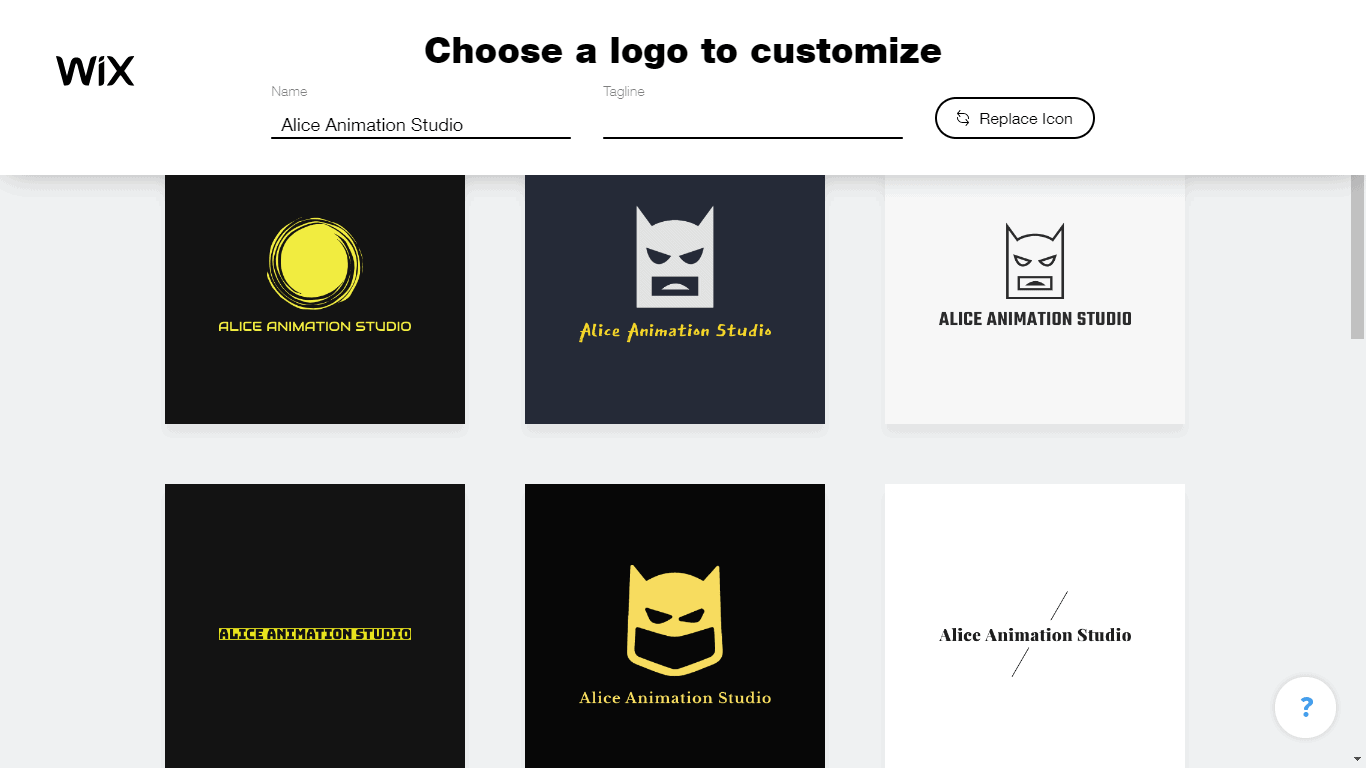 Wix Logo Maker screenshot - logo templates